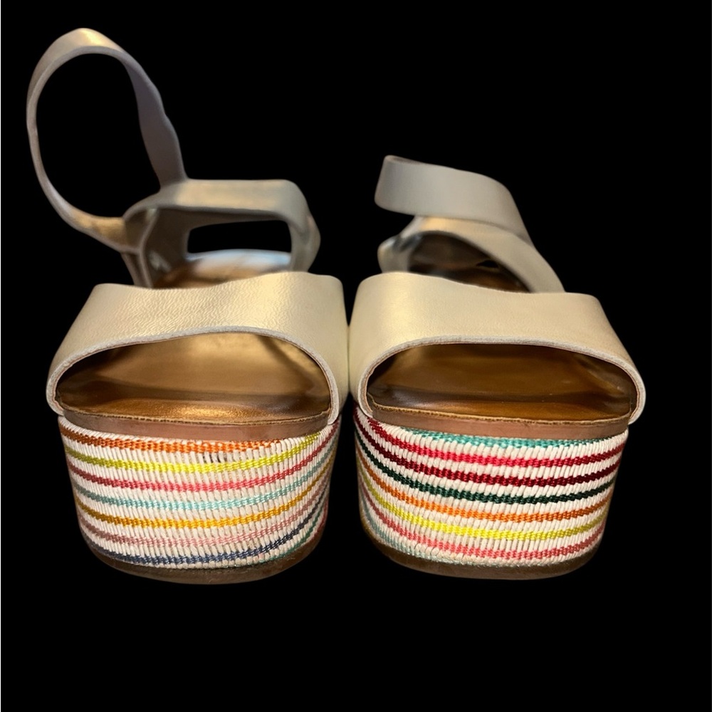 Lucky Brand Ginny Milk Rivington Espadrille Wedge Sandal with Stripes - Picture 9 of 13